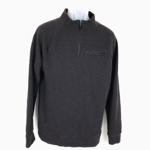 Marc Anthony Henley Shirt Mens M Red Heather Stretch Fleece 1/4 zip